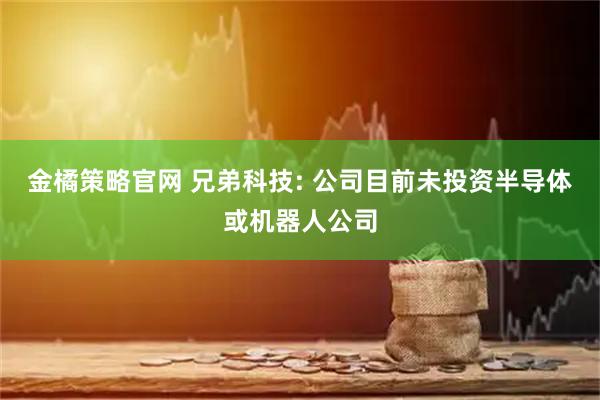 金橘策略官网 兄弟科技: 公司目前未投资半导体或机器人公司