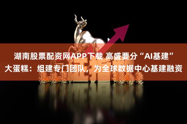 湖南股票配资网APP下载 高盛要分“AI基建”大蛋糕：组建专门团队，为全球数据中心基建融资
